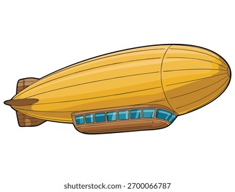 Ilustração do vetor de dirigível isolado no fundo branco adequado para o transporte aéreo do céu design criativo e desenhos animados projetos visuais inspirados