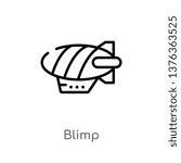 blimp vector line icon. Simple element illustration. blimp outline icon from transport concept. Can be used for web and mobile