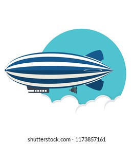 Blimp, Zeppelin, flat style airship icon, vector