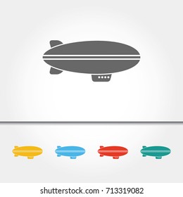 Blimp Zeppelin Single Icon Vector Illustration