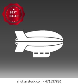 Blimp Zeppelin Vector Icon Illustration