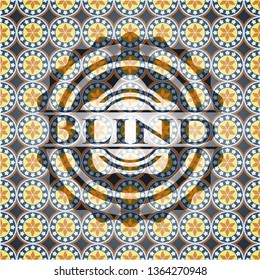 Blind arabic badge background. Arabesque decoration.