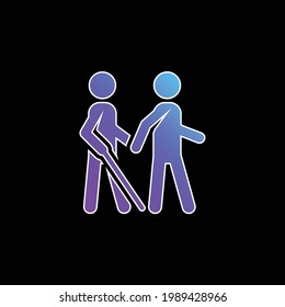 Blind blue gradient vector icon