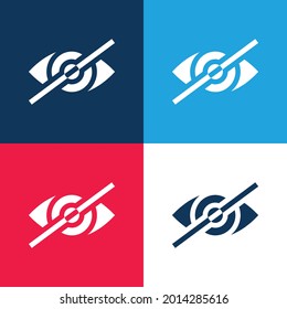 Blanco azul y rojo cuatro colores conjunto de iconos mínimo