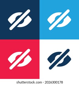Blind blue and red four color minimal icon set