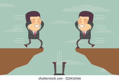 Blind Business - blind people. Stock Vector illustration