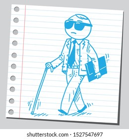 Blind businessman going to a business meeting.