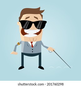 blind cartoon man