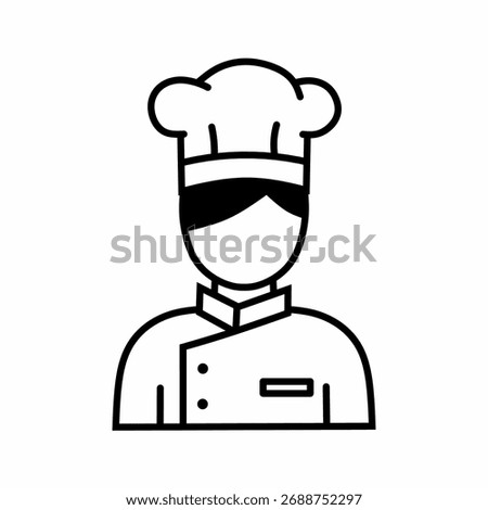 Blind Chef Icon: Culinary Professional Symbol Isolated