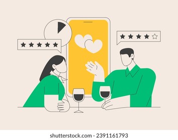 Blind date abstract concept vector illustration. Speed dating, online blind date service, first impression, surprise meeting, relationship search, single people, get coupled abstract metaphor.