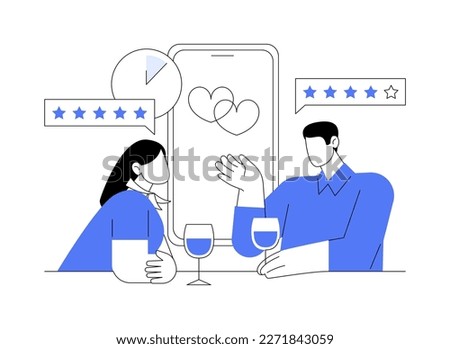 Blind date abstract concept vector illustration. Speed dating, online blind date service, first impression, surprise meeting, relationship search, single people, get coupled abstract metaphor.
