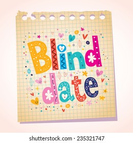 Blind Date Notepad Paper Message