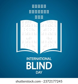 Blind Day International braille book, vector art illustration.