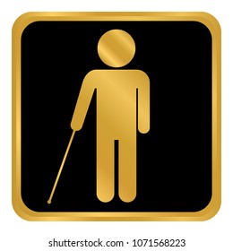 Blind disabled button on white background. Vector illustration.