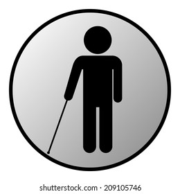Blind disabled button on white background. Vector illustration.