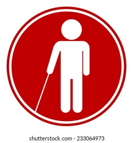 Blind disabled button on white background. Vector illustration.