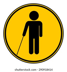 Blind disabled button on white background. Vector illustration.