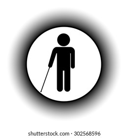 Blind disabled button on white background. Vector illustration.