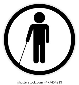 Blind disabled button on white background. Vector illustration.