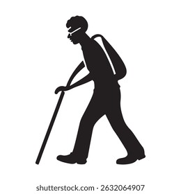 Blind, Disabled Eye, No View, Hidden visibility Solid Flat Vector Icon Isolated on White Background.