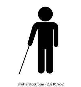 Blind disabled icon on white background. Vector illustration.