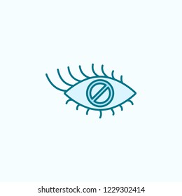 blind eye 2 colored line icon. Simple colored element illustration. blind eye outline symbol design from disabled set