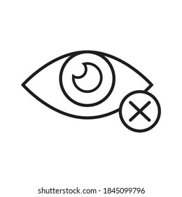 blind eye with denied symbol line style icon vector illustration design