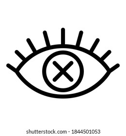 Icono de ojo ciego. Icono de vector de ojos ciego de contorno para diseño web aislado en fondo blanco