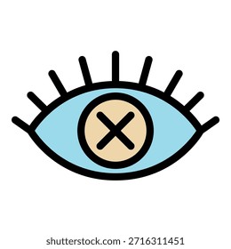 Symbol für blinde Augen. Kontur Blind Auge, Vektorsymbol Farbe Flach, einzeln
