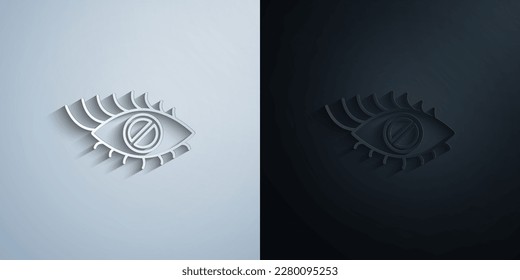 icono de papel ocular ciego con efecto de sombra diseño de iluminación vectorial