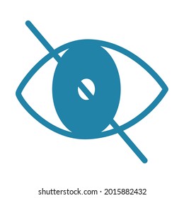 blind eye symbol on white background