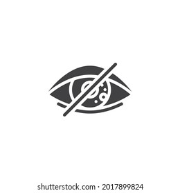 Blind eye vector icon. filled flat sign for mobile concept and web design. No view, hide glyph icon. Symbol, logo illustration. Vector graphics