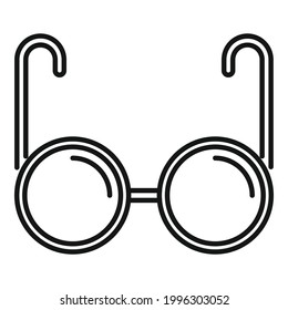 Icono de gafas ciegas. Esquema Icono vectorial de anteojos ciegos para diseño web aislado en fondo blanco