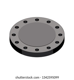 Blind flange. 3D effect vector