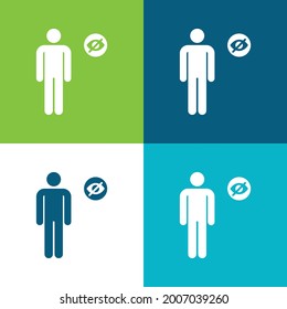 Blind Flat four color minimal icon set