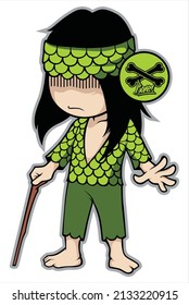 The Blind From The Ghost Cave, A Character In A Film In Indonesia Vector