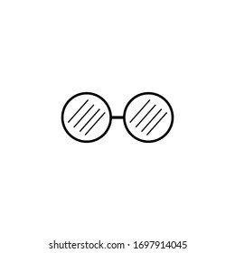 Blind glasses sign. Two circles and barcode sign.