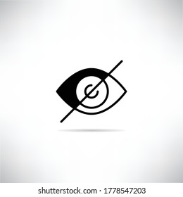 blind, hide icon with shadow on white background
