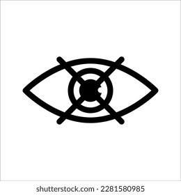 Blind-Symbol, Blind-Auge-Symbol, auf weißem Hintergrund, EPS10.