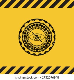 blind icon grunge warning sign emblem. Vector Illustration. Detailed. 