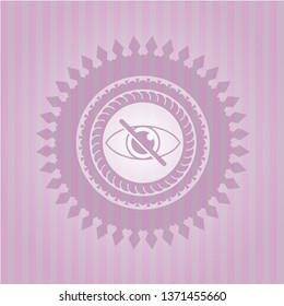 blind icon inside badge with pink background
