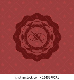 blind icon inside badge with red background