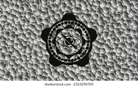 blind icon inside black emblem with bubbles background. Vector Illustration. Detailed. 