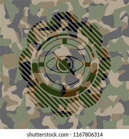 blind icon inside camouflage texture