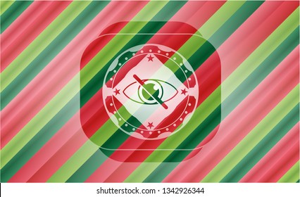 blind icon inside christmas colors style emblem.