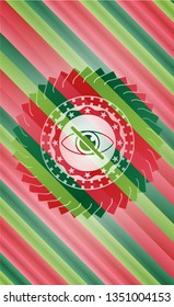 blind icon inside christmas emblem background.