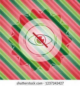 blind icon inside christmas style badge..