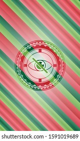blind icon inside christmas style emblem.