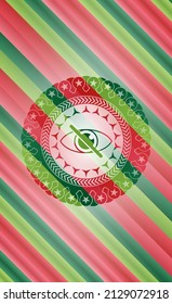 blind icon inside christmas style emblem. 