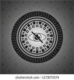 blind icon inside dark emblem. Retro